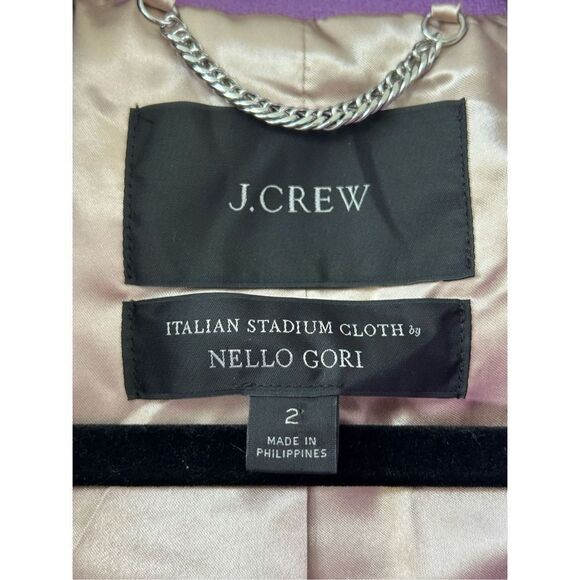 J.Crew Italian Stadium Cloth By Nello Gori Wool Blend Cocoon Coat Purple Size 2 - Picture 6 of 7